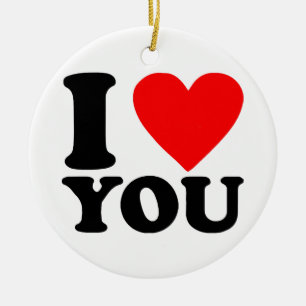 I Love You Ceramic Ornament
