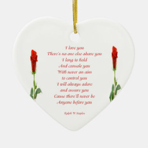 I love you ceramic ornament