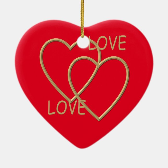 I Love you Ceramic Ornament (Back)