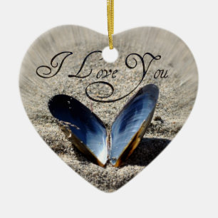 I love you ceramic ornament