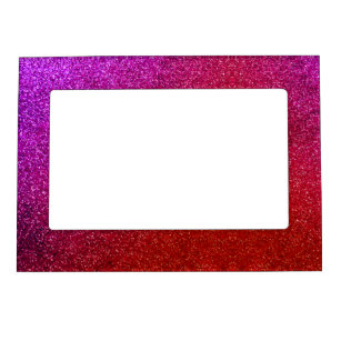 I love you chic pink glitter background Abstract Magnetic Frame