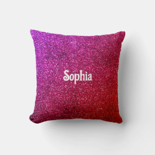 I love you chic pink glitter background Abstract Throw Pillow
