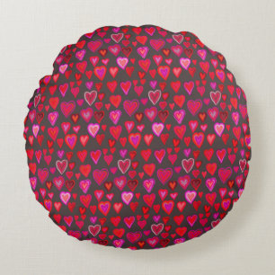 I love you, christmas heart pattern round pillow