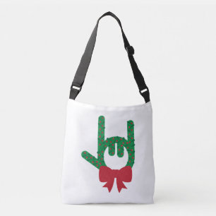 I Love You Christmas Wreath Crossbody Bag