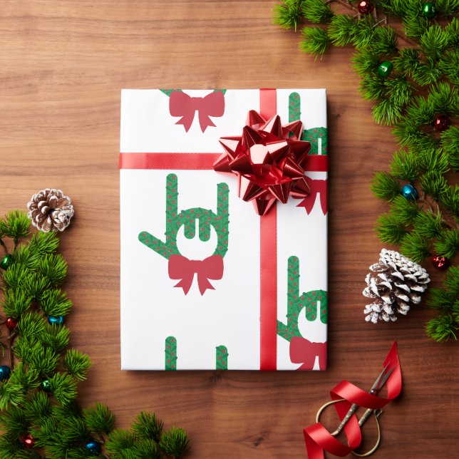I Love You Christmas Wreath Wrapping Paper (Holiday Gift)