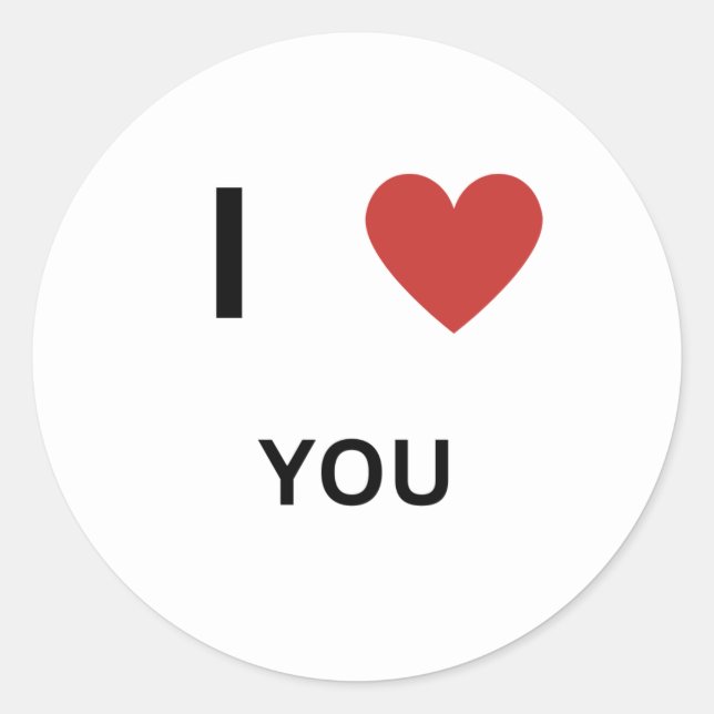 I Love You Classic Round Sticker (Front)