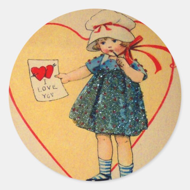 I Love You Classic Round Sticker (Front)