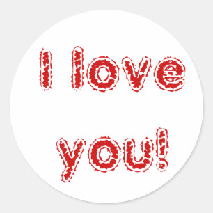 I love you! classic round sticker