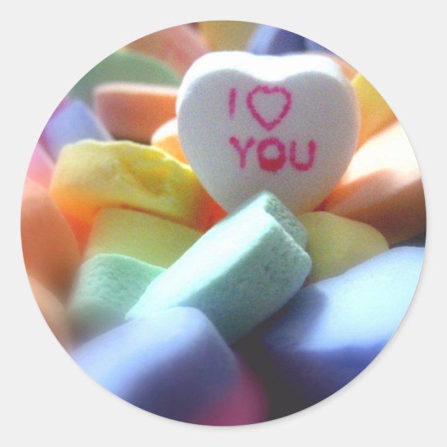 I Love You Classic Round Sticker (Front)
