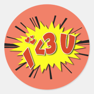 I love you classic round sticker
