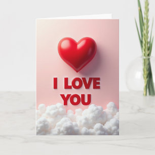 I Love You Clouds Heart Partner Card