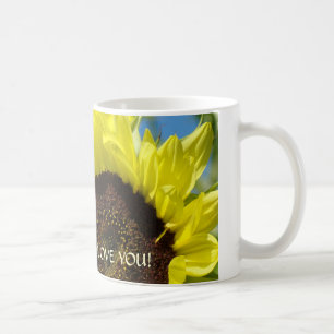 I LOVE YOU! Coffee Cup Mug Sunflowers Sunny