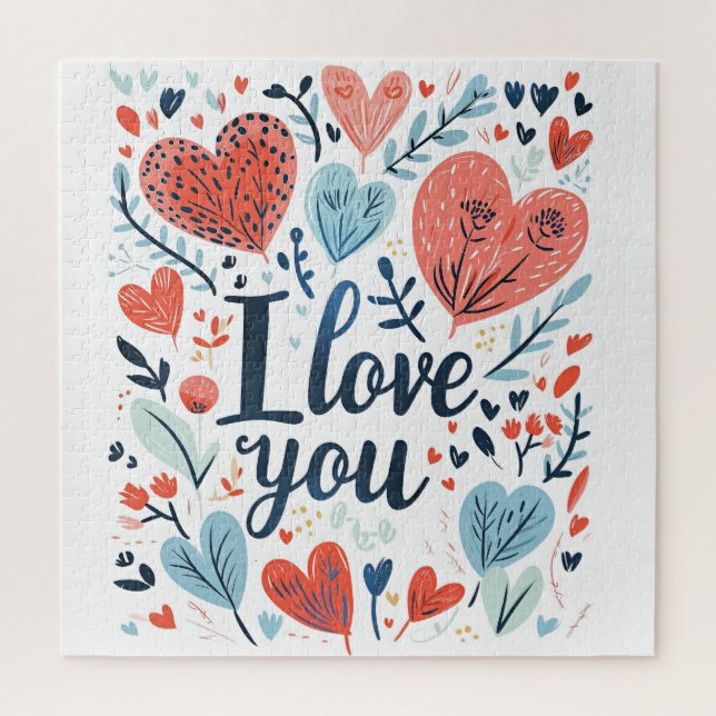 I Love You colourful message Jigsaw Puzzle (Vertical)