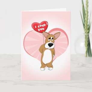 I Love You Corgi Carte Saint Valentin