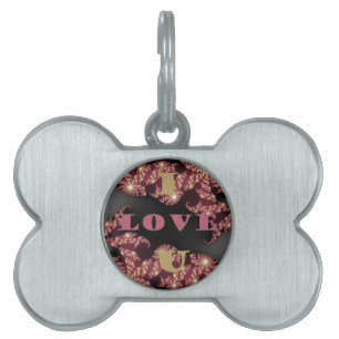I Love You Cosmic Constellation Pattern Art Design Pet ID Tag