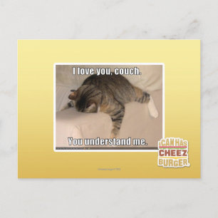 I love you, couch. postcard