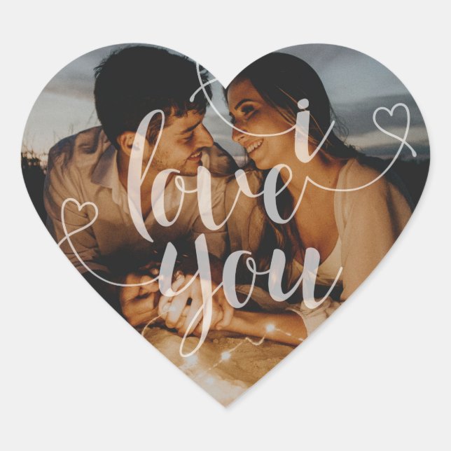 I Love You Custom Photo 20PCS Heart Stickers Pack (Devant)