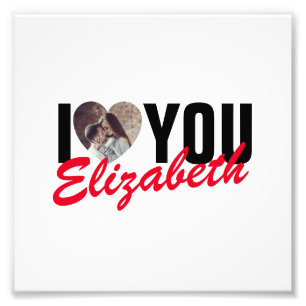 I Love You Custom Photo Heart and Name