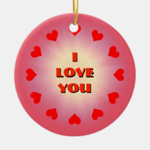 I love you (customizable) ceramic ornament