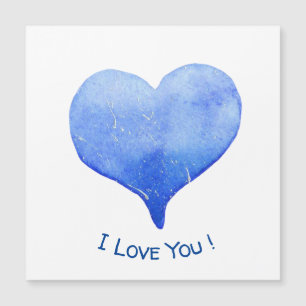 I Love You Cute Blue Heart Valentine