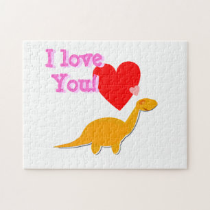 I Love You Cute Dinosaur Valentine Puzzle