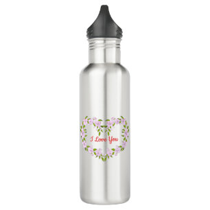 I love you Cute flowers 710 Ml Water Bottle