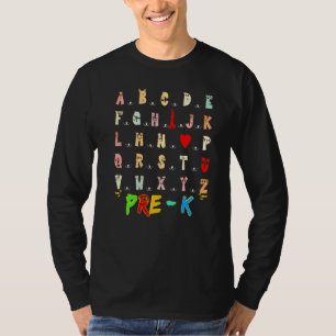 I Love You Cute Monster Alphabet Hello Pre K Esl T-Shirt