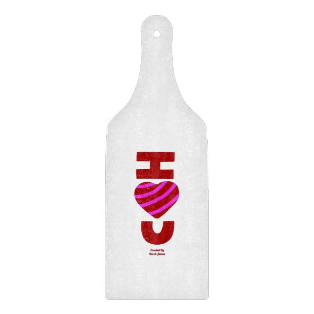 I Love You Cutting Board Paddle (Front)