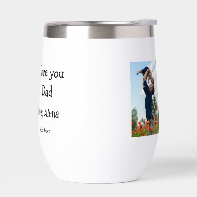 I love you dad father's day elegant add photo text (Left)
