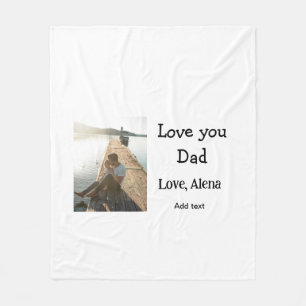 I love you dad father's day elegant add photo text fleece blanket