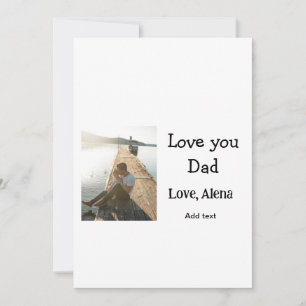I love you dad father's day elegant add photo text holiday card