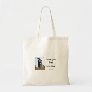 I love you dad father's day elegant add photo text tote bag