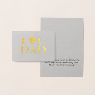 I Love You Dad Foil Card