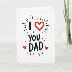 I Love You Dad Hearts Art Card