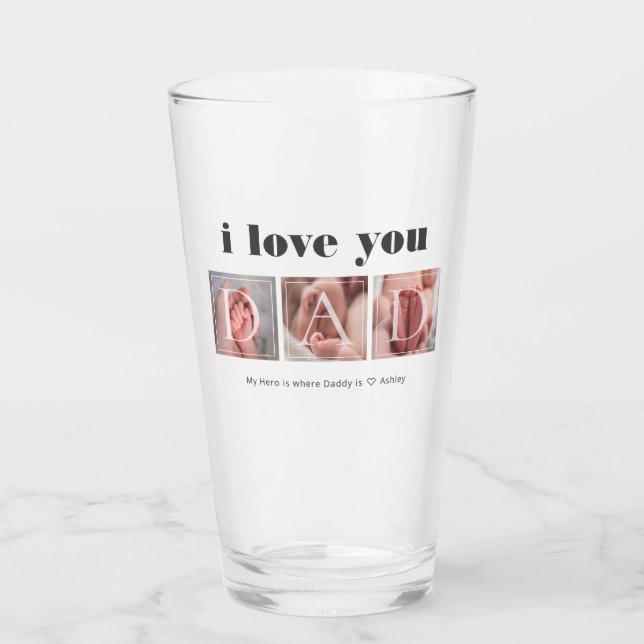 I Love You Dad Keepsake Multi Photo Glass (Front)