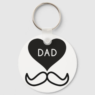 I love you dad l Father's day black white modern Keychain
