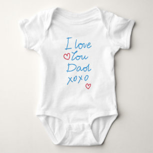 "I love you Dad xoxo" handwritten message Baby Bodysuit