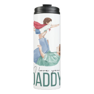 I Love You Daddy Superhero Father and Child Travel Thermal Tumbler