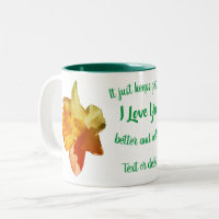 I Love You Daffodil Flower Personalized