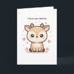 I Love You Deerly Cute Puchi Dōshi Deer Christma Card<br><div class="desc">This charming Puchi Dōshi deer brings a tender and heartwarming message for the festive season.
With soft colours,  gentle details and a sweet expression,  it is the perfect card for someone you love dearly.
Ideal for partners,  family or close friends who deserve an affectionate Christmas greeting.</div>