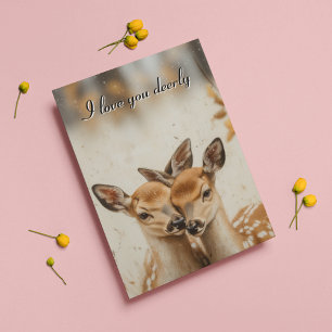 I love you deerly holiday card