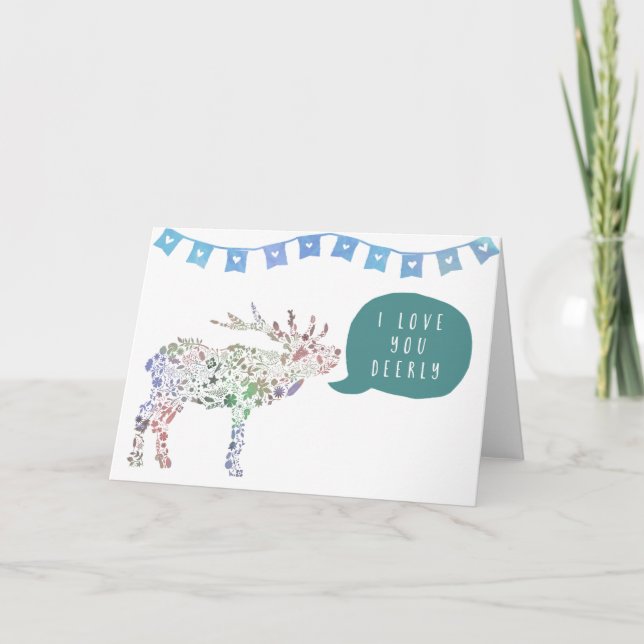 I Love You Deerly Holiday Card (Front)