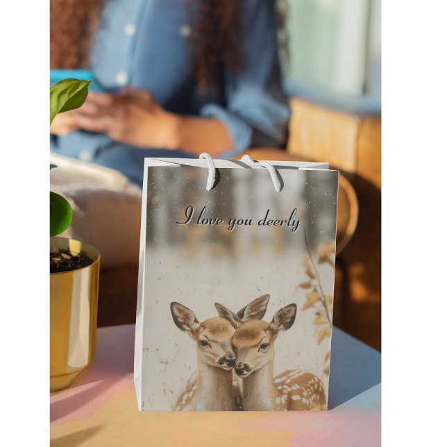 I love you deerly medium gift bag (Creator Uploaded)