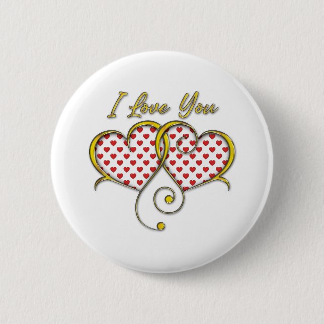 I love You Design 2 Inch Round Button (Front)