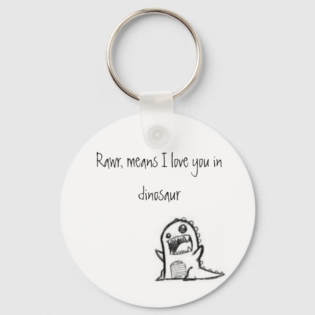 I love you dinosaur keychain (Front)