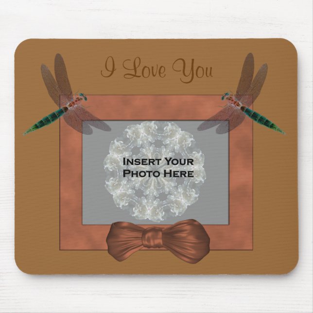 I Love You Dragonflies Add Photo Mousepad (Front)