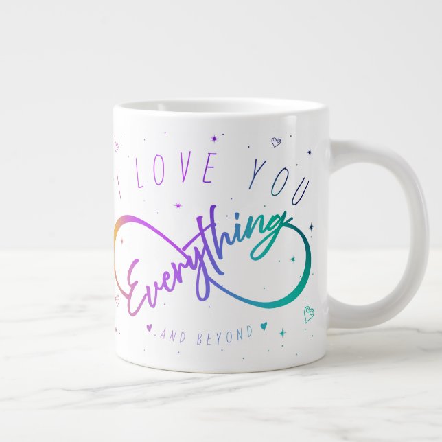 I Love You Everything & Beyond (Love Mugs) Large Coffee Mug (Right)