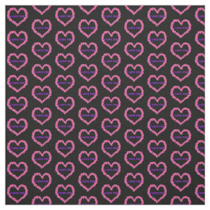 I Love You Fabric Black Background