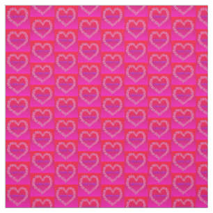 I Love You Fabric Pink Background