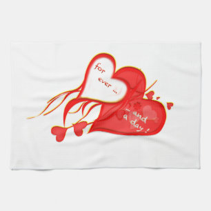 I LOVE YOU FOR EVER AND A DAY HEART KITCHEN TOWEL